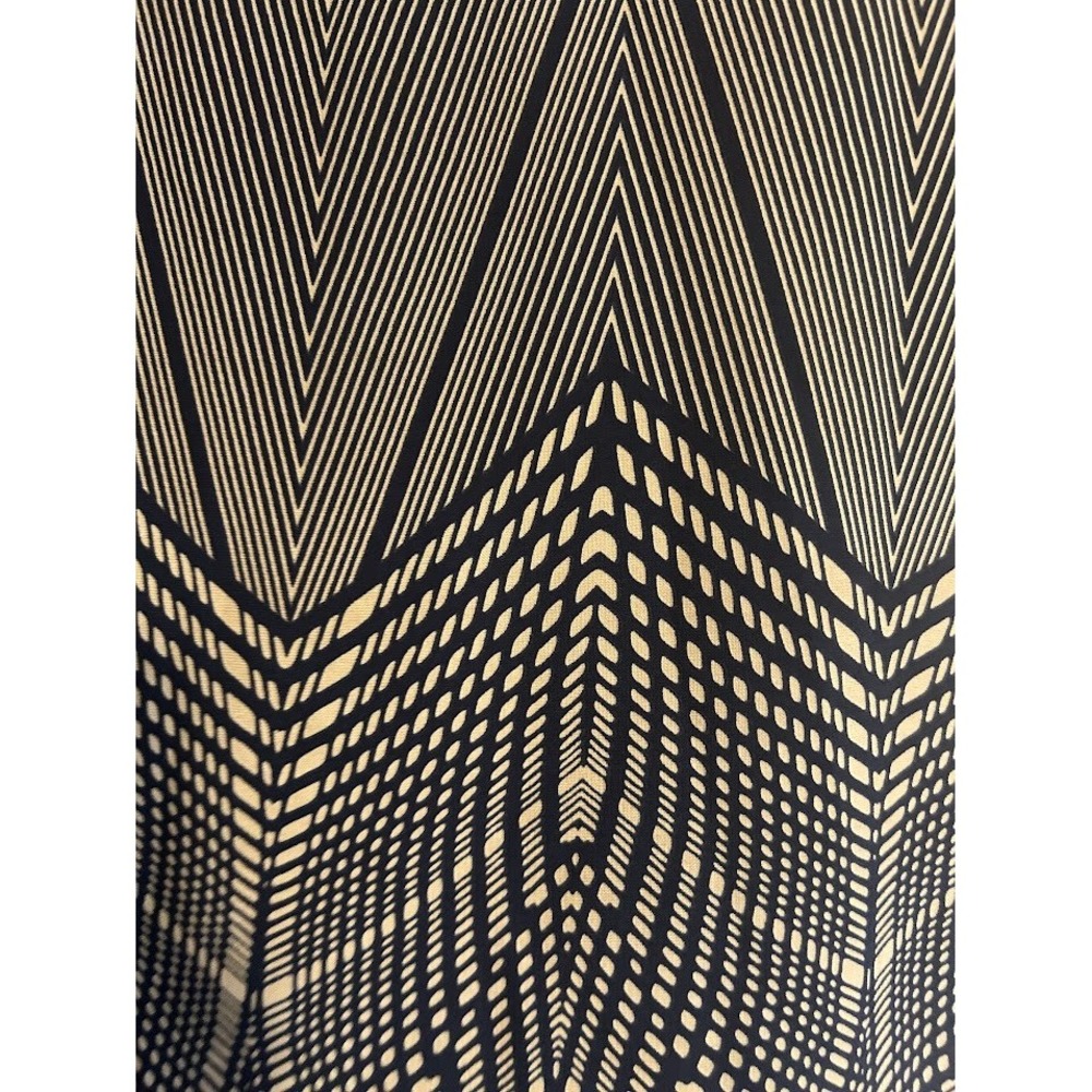 Womens Navy Blue & Beige Geometric Print Dress‎ Small Party Cocktail Event - Picture 2 of 9